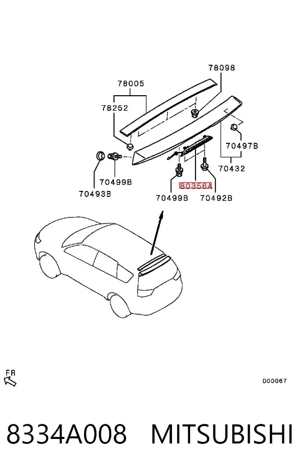 Задний стоп 8334A008 Mitsubishi