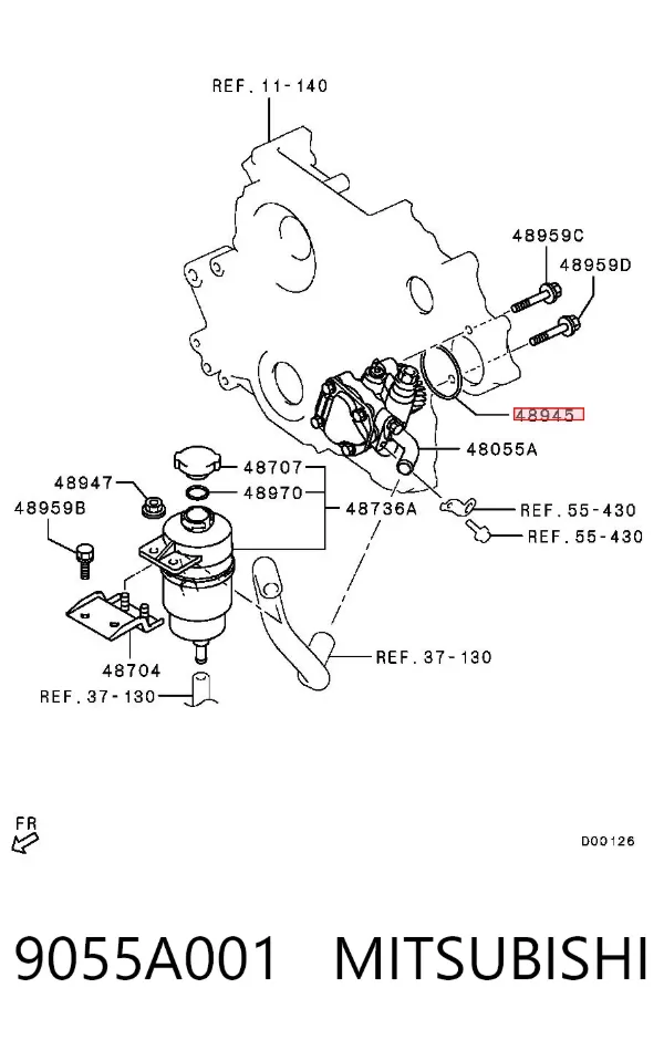 Кольцо уплотнительное трубки ГУР 9055A001 Mitsubishi