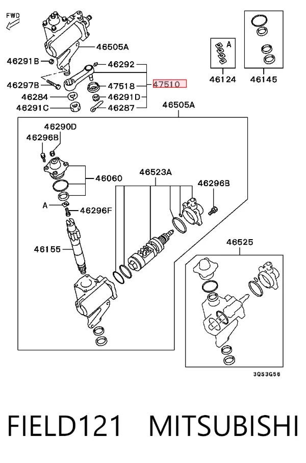 Сошка рулевого управления FIELD121 Mitsubishi