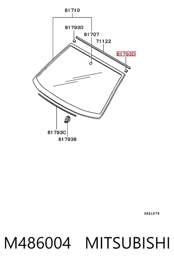 Уплотнитель заднего стекла M486004 Mitsubishi