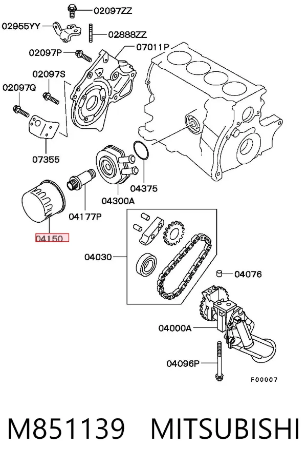 Масляный фильтр M851139 Mitsubishi