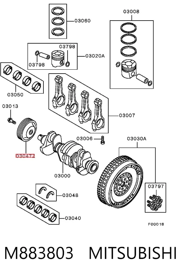 Шкив коленвала M883803 Mitsubishi