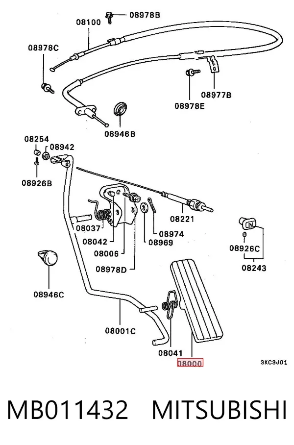 Педаль газа MB011432 Mitsubishi