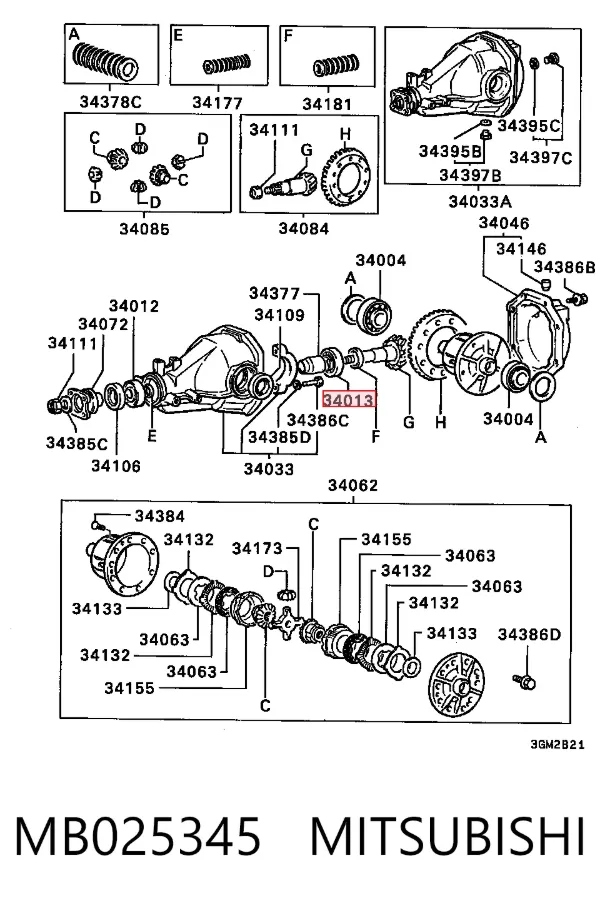 Подшипник ступицы MB025345 Mitsubishi