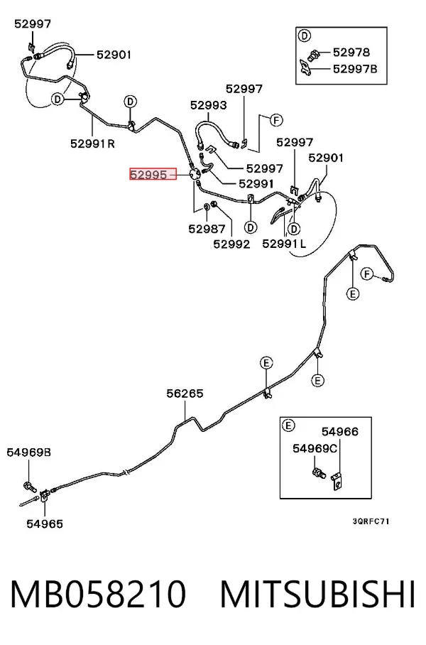 Тройник тормозных трубок MB058210 Mitsubishi