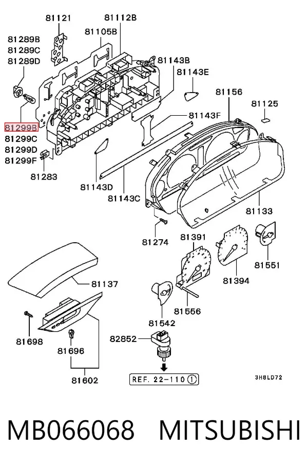 Лампочка панели приборов MB066068 Mitsubishi