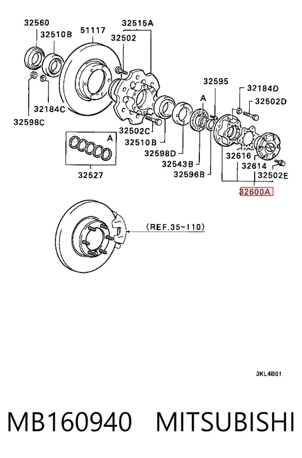 Передняя ступица MB160940 Mitsubishi