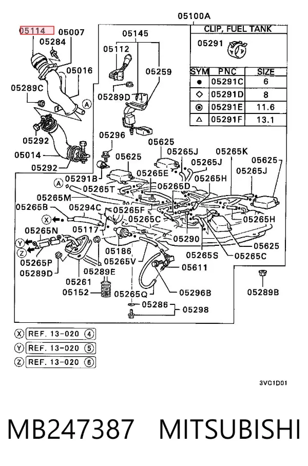 Крышка бензобака MB247387 Mitsubishi