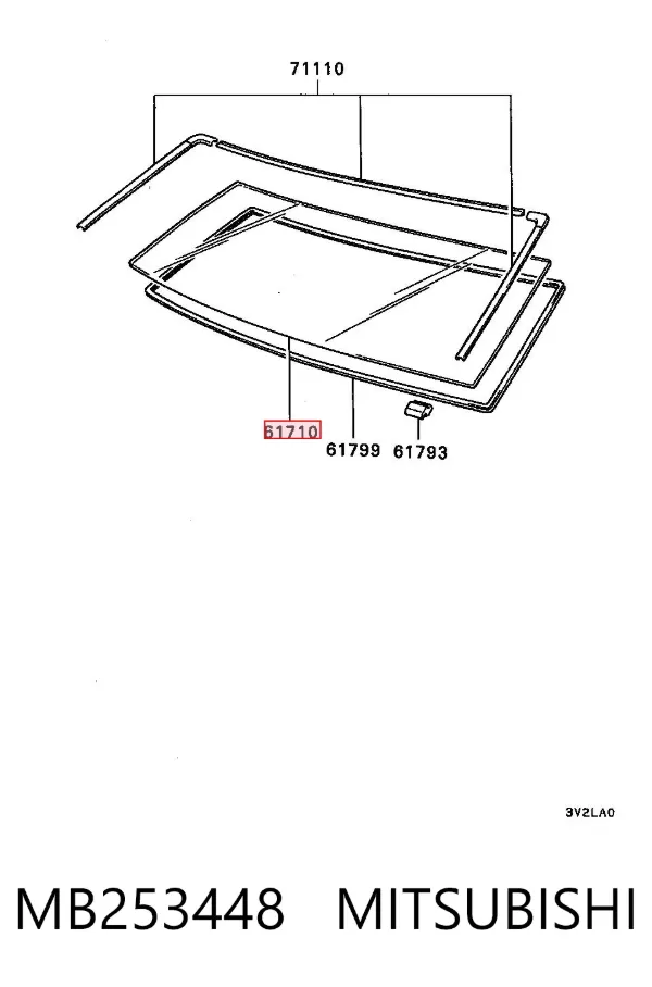 Лобовое стекло MB253448 Mitsubishi