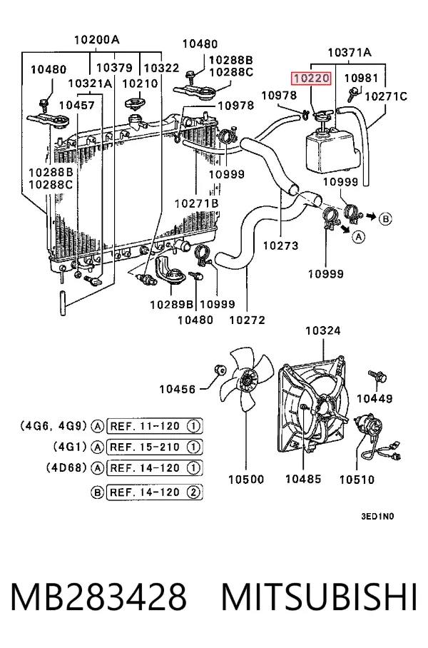 Крышка расширительного бачка MB283428 Mitsubishi