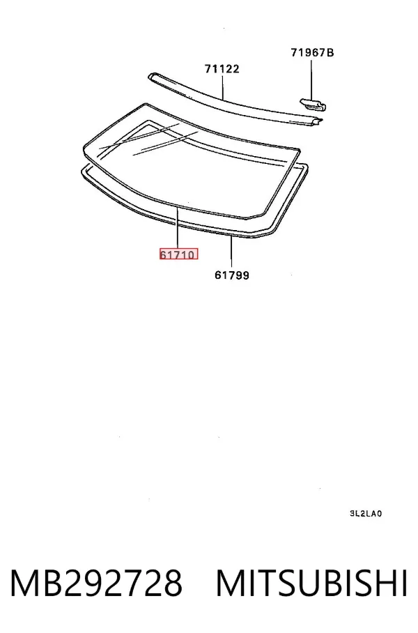 Лобовое стекло MB292728 Mitsubishi