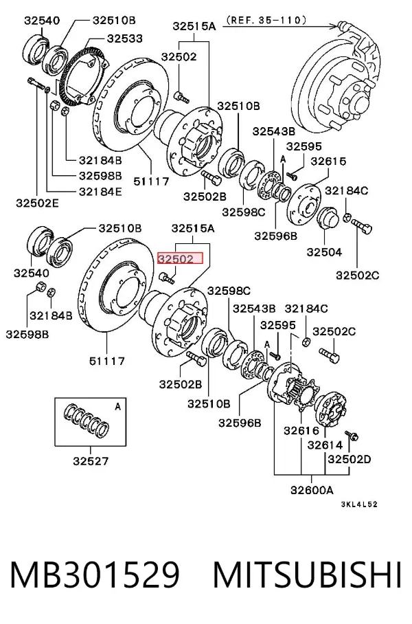 Шпилька колесная MB301529 Mitsubishi