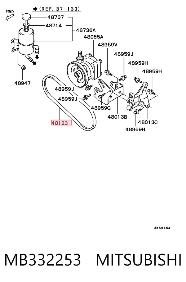 Ремень генератора MB332253 Mitsubishi