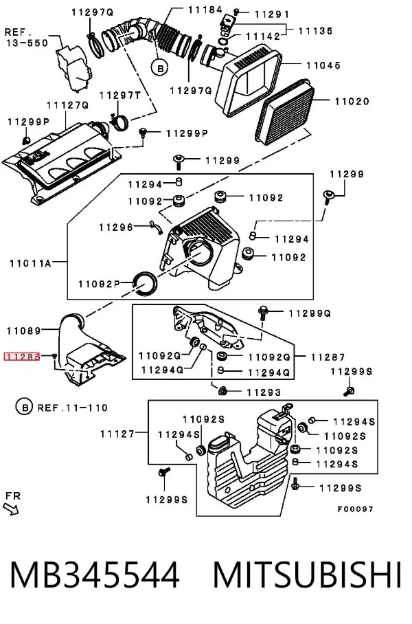 Пистон крепления подкрылок MB345544 Mitsubishi
