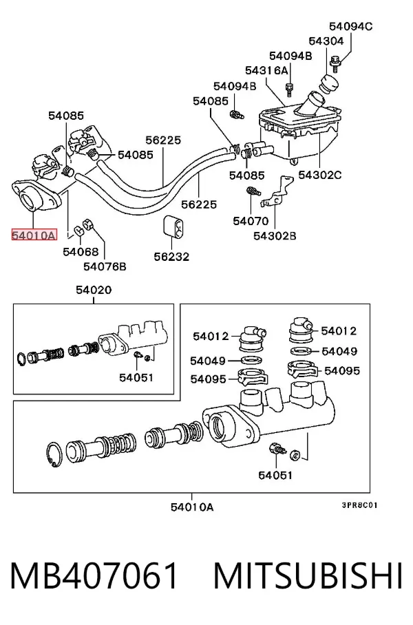 Главный тормозной цилиндр Mitsubishi L 300 P0W, P1W, P2W
