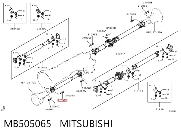 Болт карданного вала MB505065 Mitsubishi