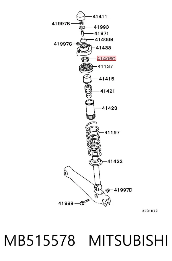 Втулка штока амортизатора заднего MB515578 Mitsubishi