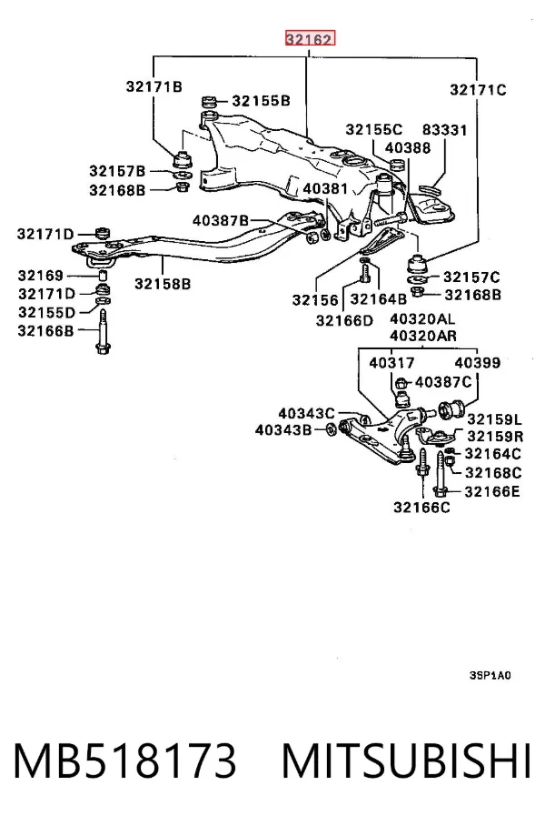 Подрамник передний MB518173 Mitsubishi