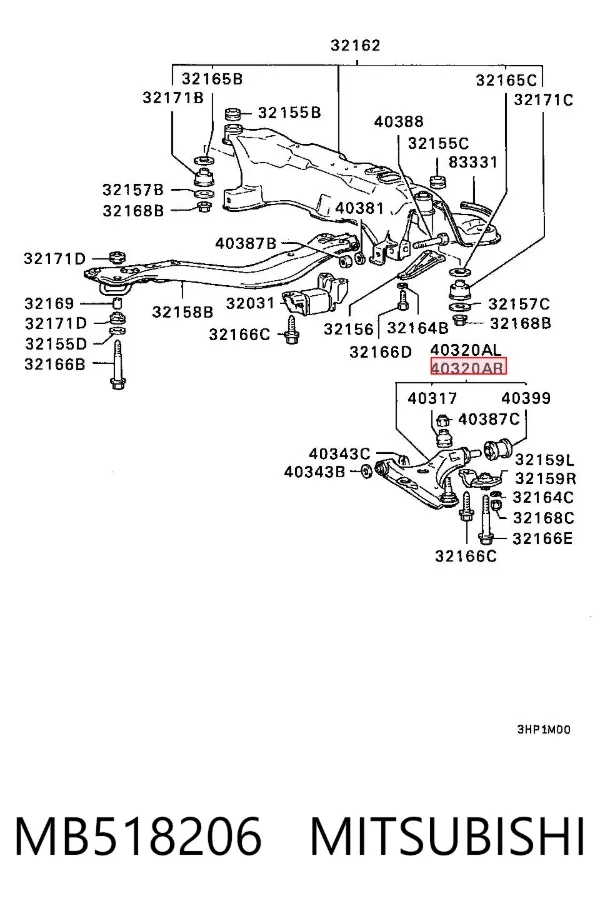 Нижний рычаг MB518206 Mitsubishi