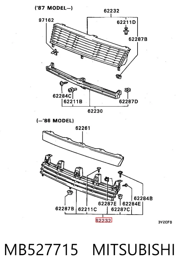 Решетка радиатора MB527715 Mitsubishi