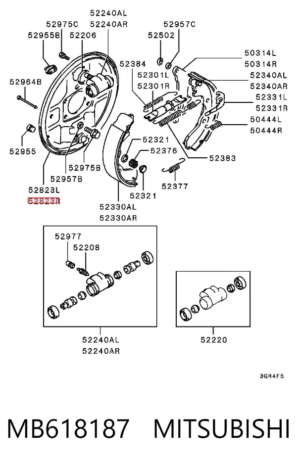 Диск опорный заднего тормозного барабана правый MB618187 Mitsubishi