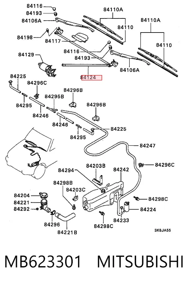 Трапеция дворников MB623301 Mitsubishi