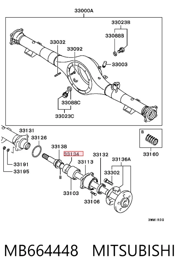 Кольцо стопорное подшипника задней полуоси MB664448 Mitsubishi