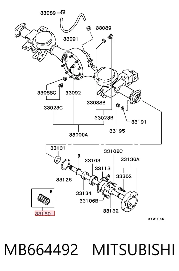 Кольцо стопорное подшипника задней полуоси MB664492 Mitsubishi