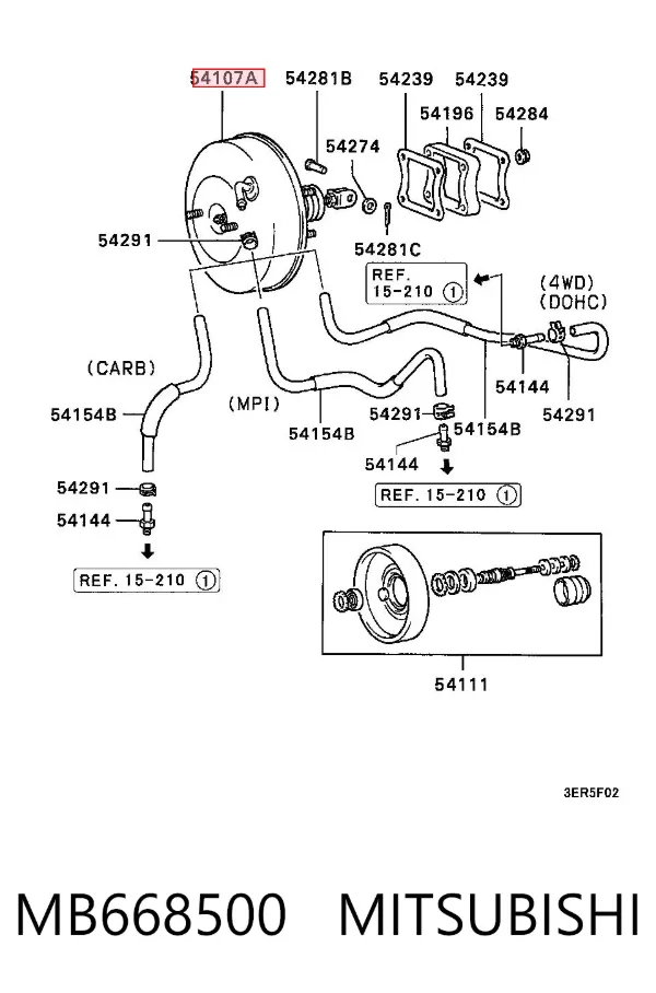 Усилитель тормозов MB668500 Mitsubishi