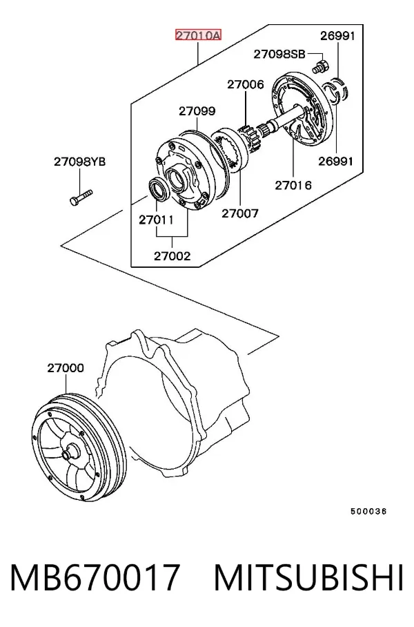 Насос масляный АКПП MB670017 Mitsubishi