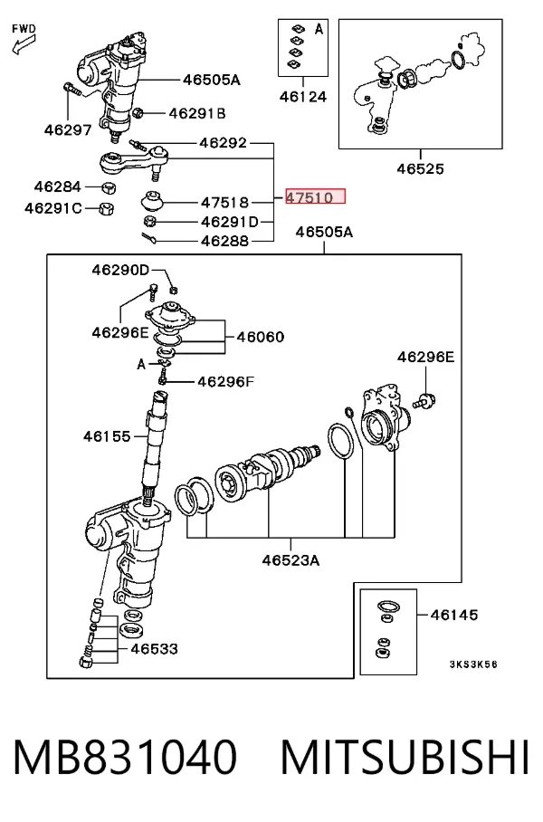Сошка рулевого управления MB831040 Mitsubishi