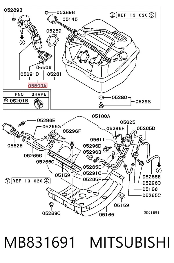 Насос топливный электрический MB831691 Mitsubishi