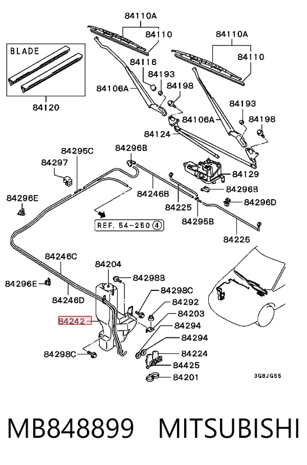 Бачок омывателя MB848899 Mitsubishi