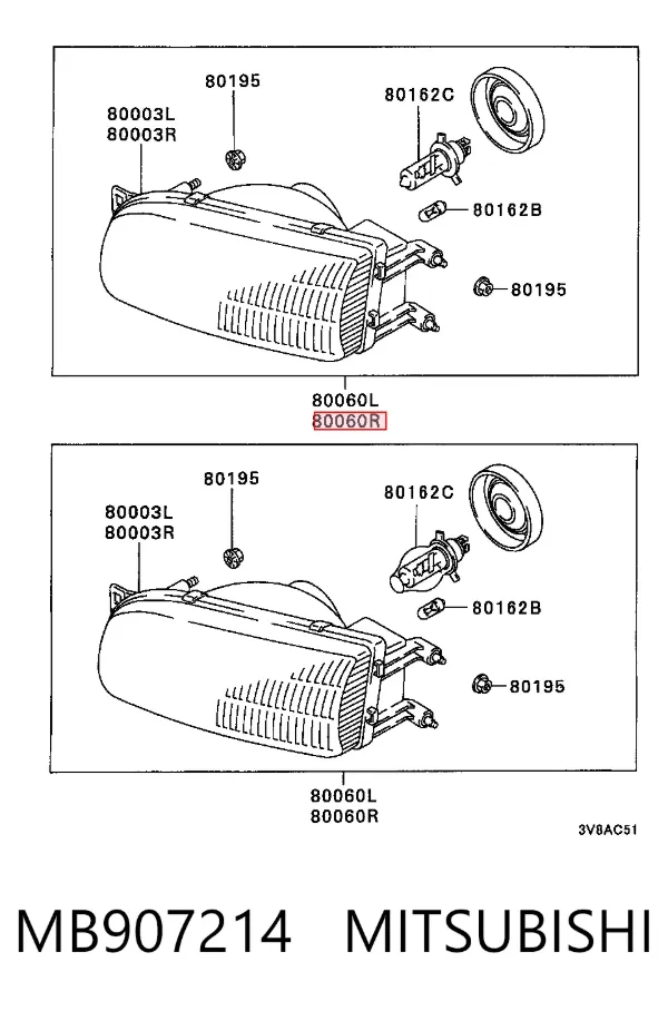 Правая фара 3716R2E Depo/Loro/Abakus
