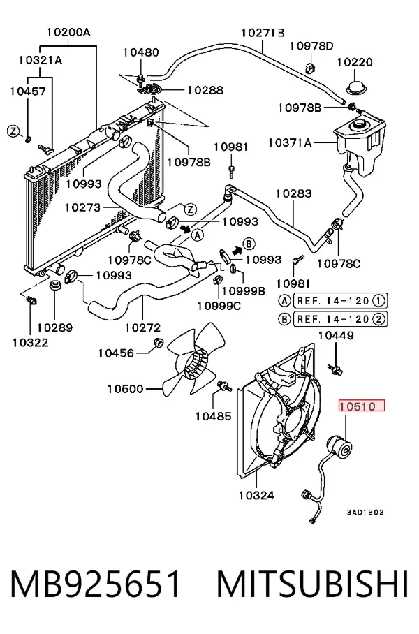Мотор вентилятора системы охлаждения MB925651 Mitsubishi