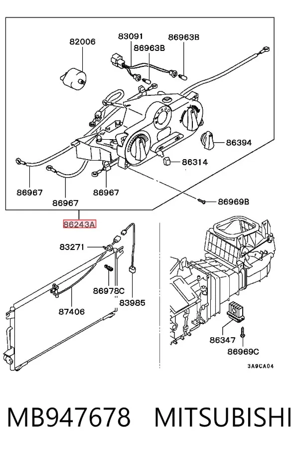 Блок управления кондиционером MB947678 Mitsubishi
