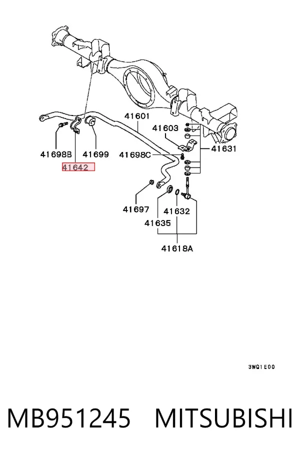 Хомут крепления втулки стабилизатора переднего MB951245 Mitsubishi
