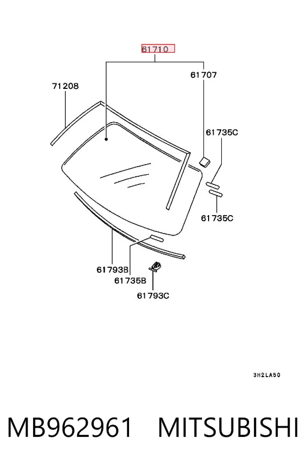Лобовое стекло MB962961 Mitsubishi