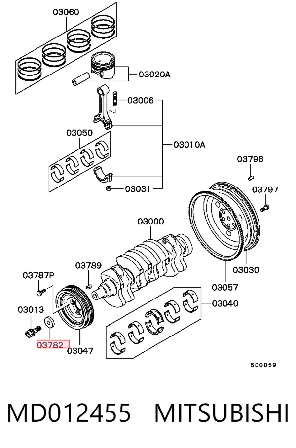 Шайба коленвала MD012455 Mitsubishi