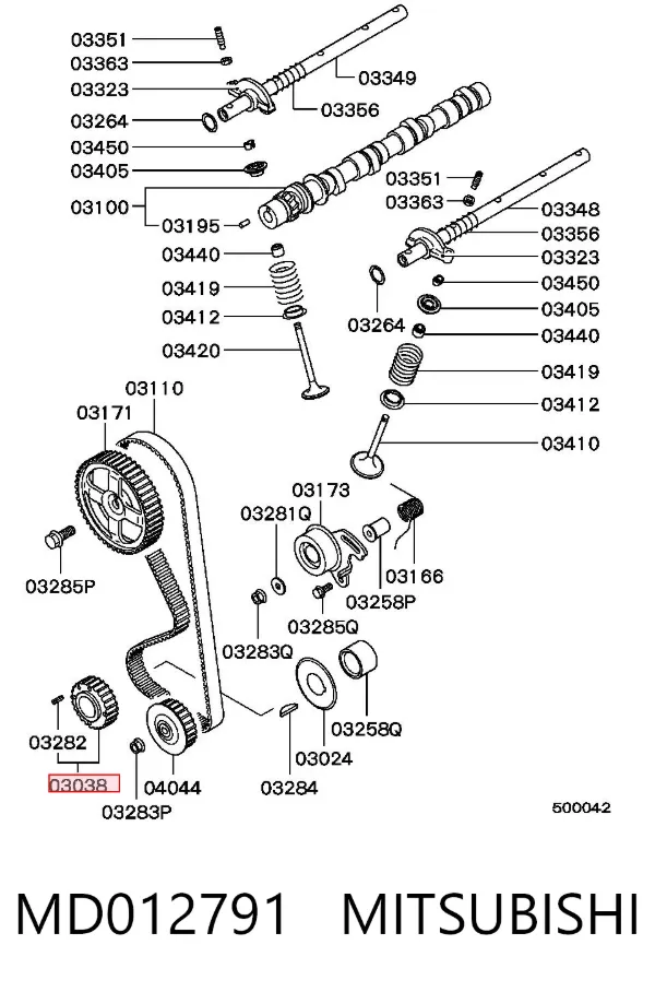 Шестерня распредвала MD012791 Mitsubishi