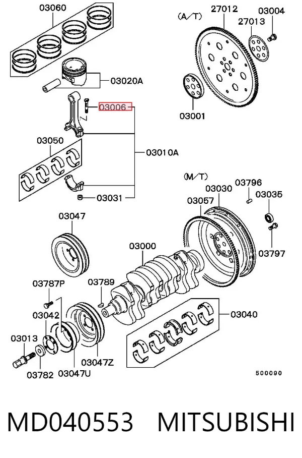 Болт шатуна MD040553 Mitsubishi