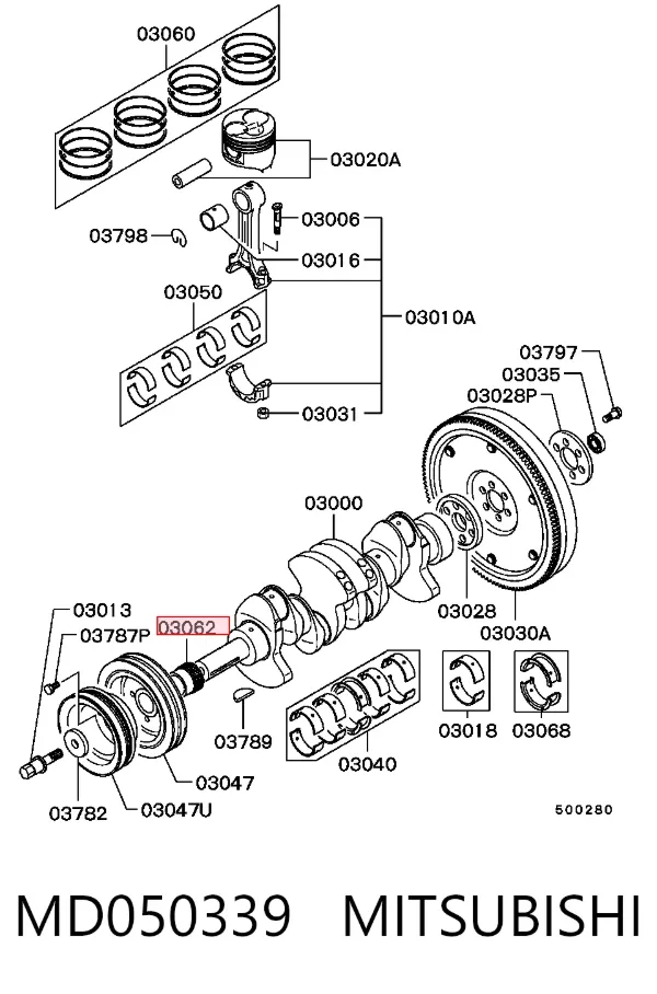 Звездочка привода коленвала MD050339 Mitsubishi
