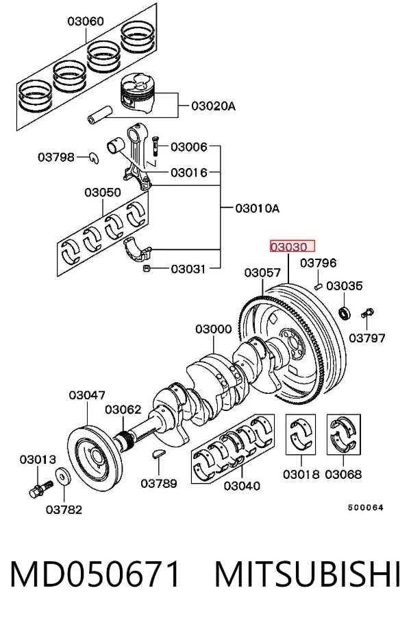 Маховик MD050671 Mitsubishi