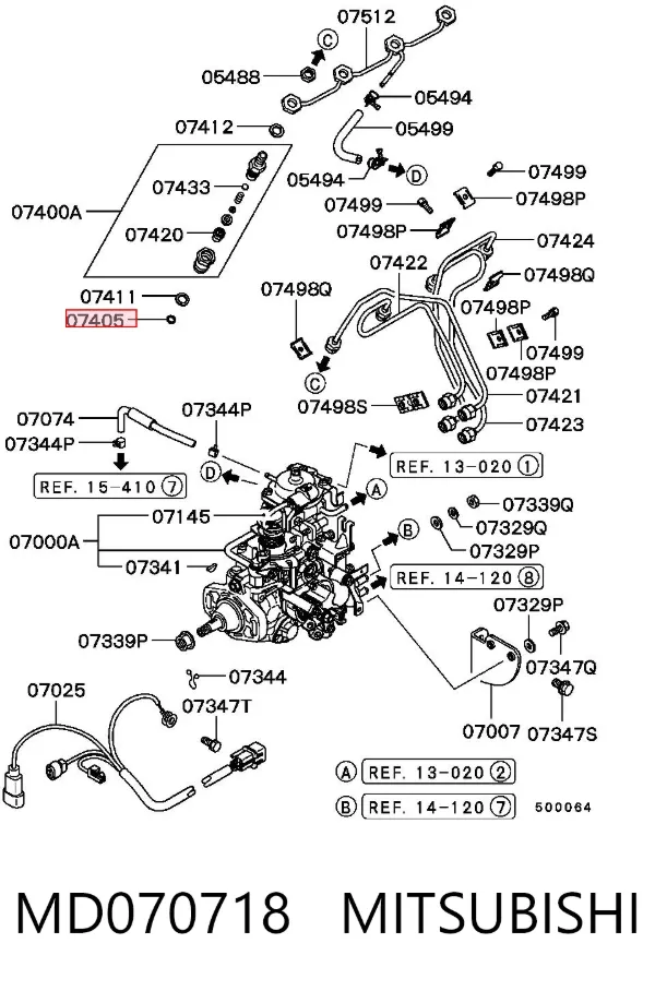 Кольцо форсунки MD070718 Mitsubishi
