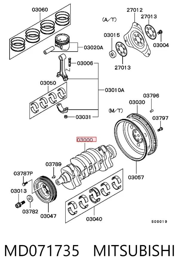 Коленвал MD071735 Mitsubishi