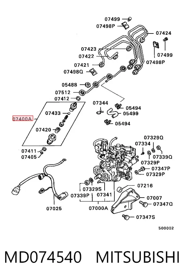 Топливные форсунки MD074540 Mitsubishi