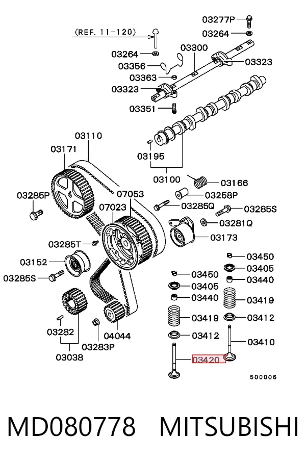Выпускной клапан MD080778 Mitsubishi