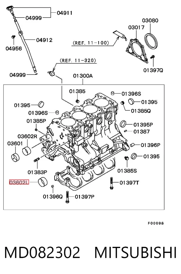 Вкладыш балансировочного вала MD082302 Mitsubishi