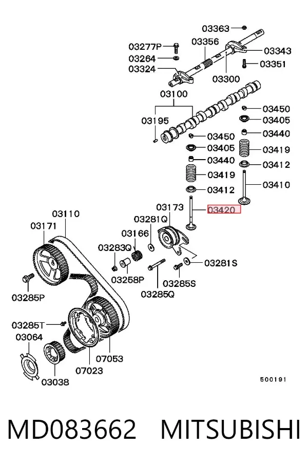 Выпускной клапан MD083662 Mitsubishi