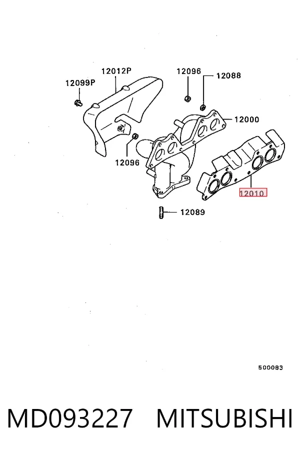 Прокладка коллектора MD093227 Mitsubishi